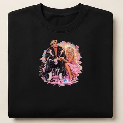 Vibrant retro print of a stylish couple with text "A Liberated Man" — printed on a unisex sweatshirt