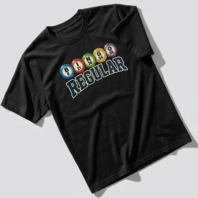 Vintage distressed Bingo Regular t-shirt with colorful bingo balls