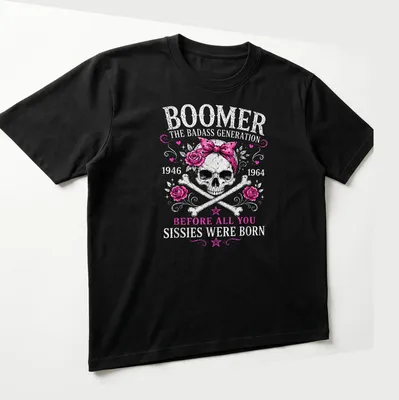 Vintage tattoo style t-shirt featuring a skull with a pink bandana and roses — printed on a unisex t-shirt (angled view)