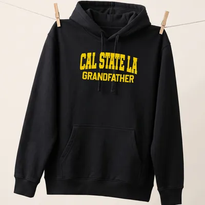 Bold collegiate Cal State L.A. Grandfather T-shirt in yellow — printed on a unisex hoodie
