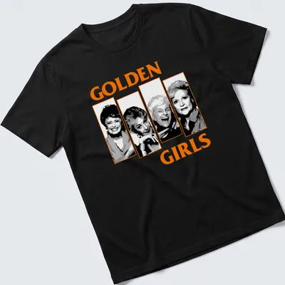 Vintage illustration of four characters from Golden Girls on a T-shirt
