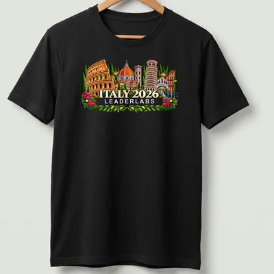Vibrant illustration of famous Italian landmarks with text Italy 2026 Leaderlabs