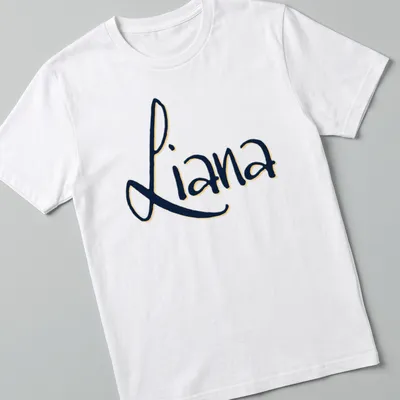 Personalized T-shirt featuring the name Liana in modern script style
