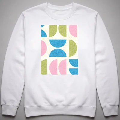 T-shirt featuring a textured pattern of semicircle shapes in various colors. — printed on a unisex sweatshirt