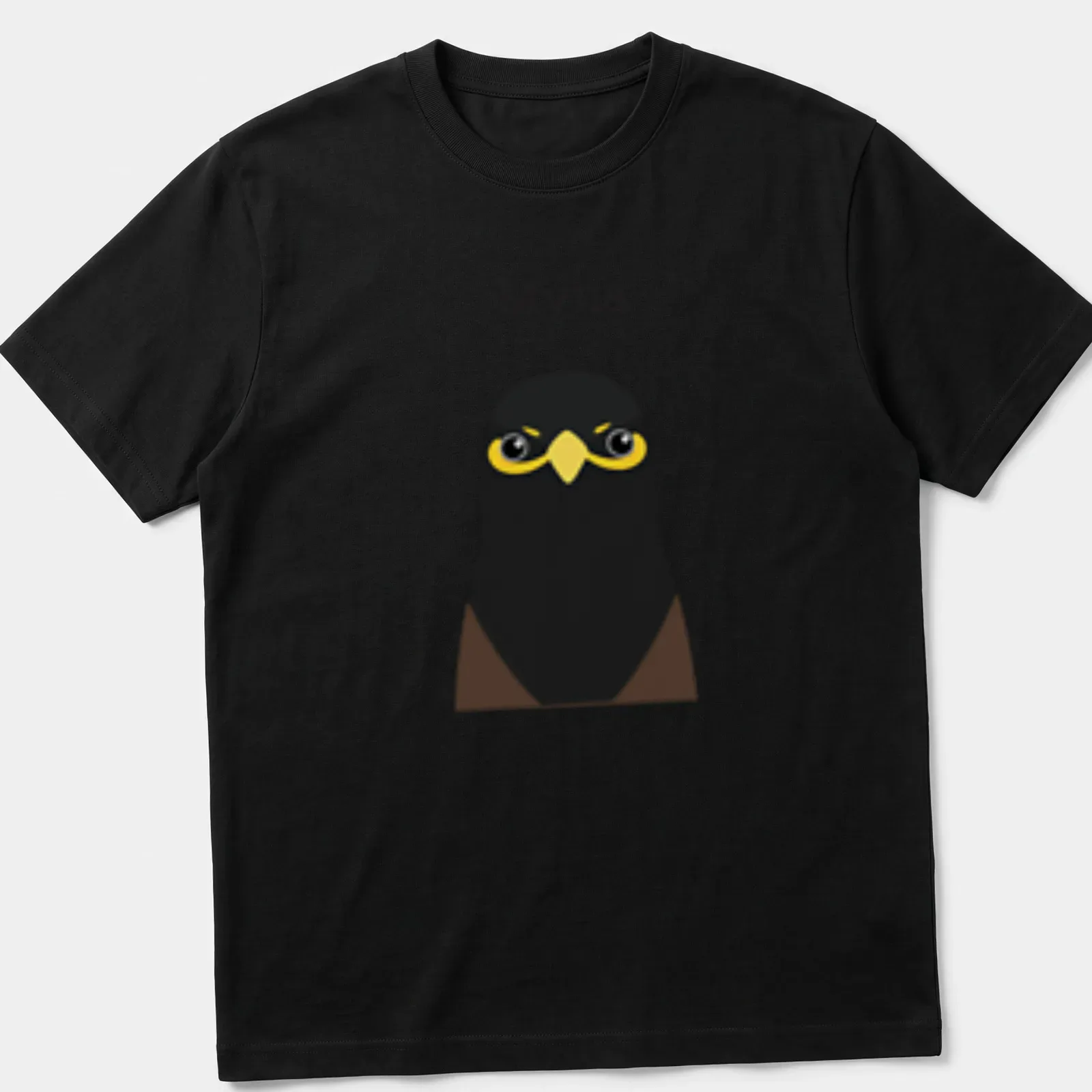 Kawaii Myna bird illustration with playful text in black, yellow, and brown — printed on a unisex t-shirt