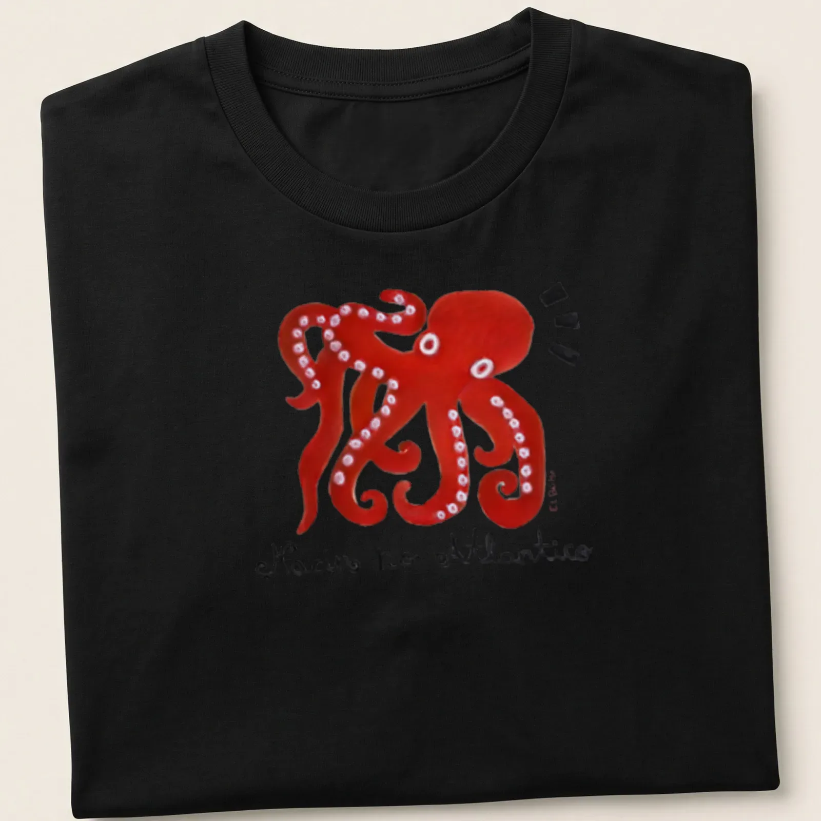 Colorful illustration of an octopus with playful text on — printed on a unisex t-shirt