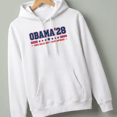 Retro distressed t-shirt featuring the slogan about Obama and rules — printed on a unisex hoodie