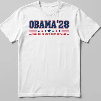 Retro distressed t-shirt featuring the slogan about Obama and rules