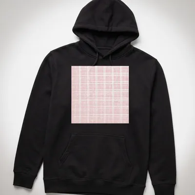 A pastel pink plaid pattern with glittery dots for a stylish look. — printed on a unisex hoodie