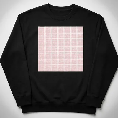 A pastel pink plaid pattern with glittery dots for a stylish look. — printed on a unisex sweatshirt