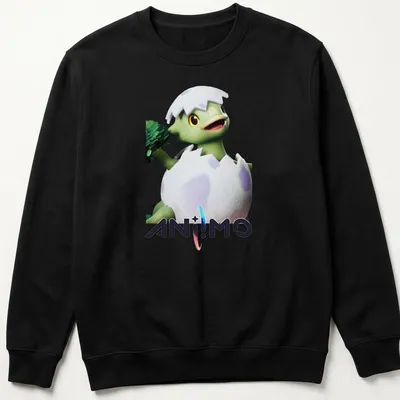 3D animated Pomegg creature hatching in vibrant colors on a — printed on a unisex sweatshirt