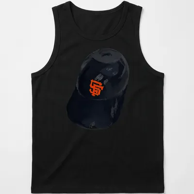 Illustrative San Francisco Giants cap t-shirt in black and orange. — printed on a tank top