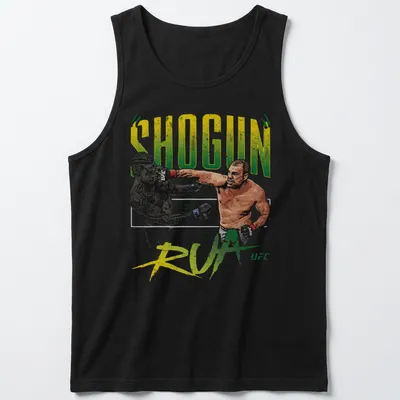 Vintage distressed UFC shirt featuring fighters and bold text. — printed on a tank top