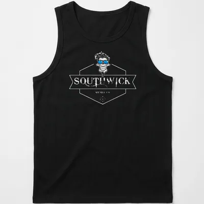 Graphic t-shirt featuring a skull with sunglasses and the text 'SOUR WICK' in bold lettering. — printed on a tank top