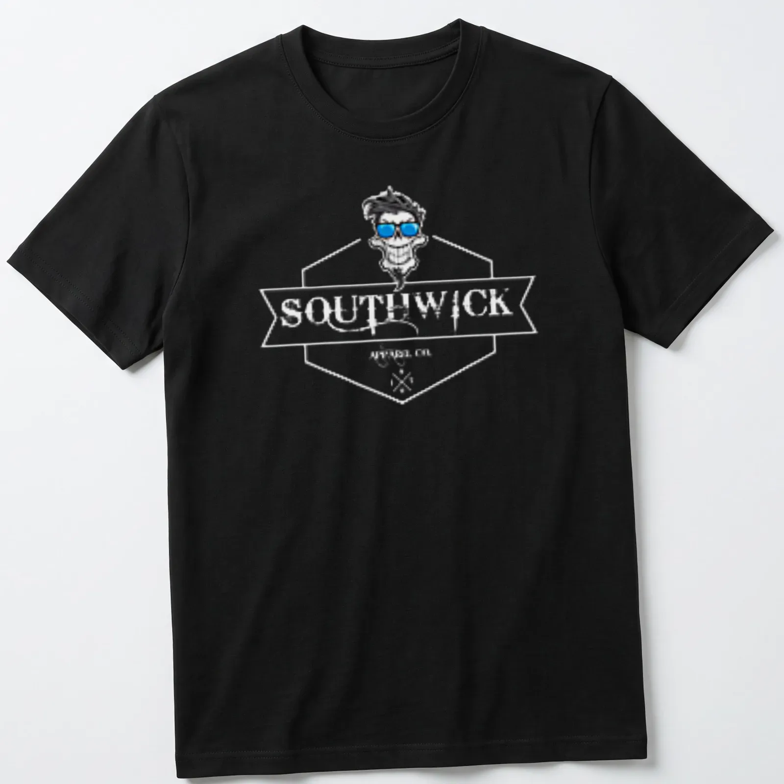 Graphic t-shirt featuring a skull with sunglasses and the text 'SOUR WICK' in bold lettering. — printed on a unisex t-shirt