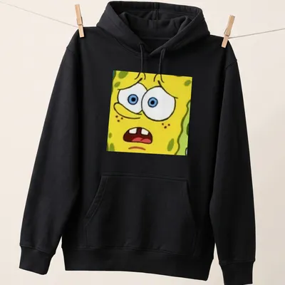 Cartoon design of Spongebob Squarepants with vibrant expression — printed on a unisex hoodie