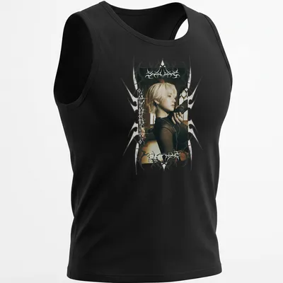Gothic portrait t-shirt featuring bold 'TEAM Yuma' text and rich colors. — printed on a tank top