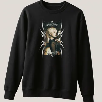 Gothic portrait t-shirt featuring bold 'TEAM Yuma' text and rich colors. — printed on a unisex sweatshirt