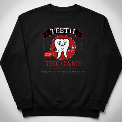 Cartoonish tooth character with humorous text on gaming — printed on a unisex sweatshirt