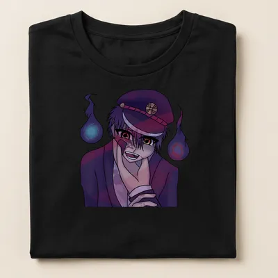 Anime-style shirt featuring Troublemaker Tsukasa surrounded by mysterious spirits — printed on a women's shirt