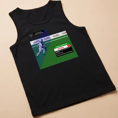 Illustrative football shirt with sarcastic text about a disallowed goal. — printed on a tank top