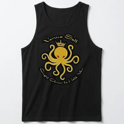 Bold graphic t-shirt featuring an octopus and text referencing Veruca Salt — printed on a tank top