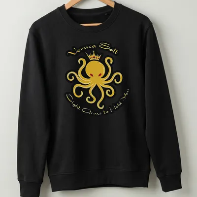 Bold graphic t-shirt featuring an octopus and text referencing Veruca Salt — printed on a unisex sweatshirt