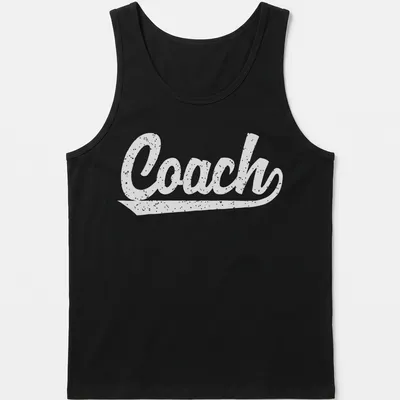 Vintage athletic inspired T-shirt for sports enthusiasts — printed on a tank top