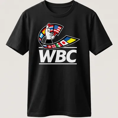 Bold graphic of a boxer in gloves with WBC lettering in multiple colors