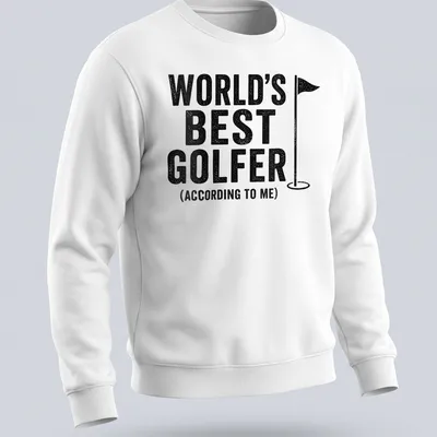 Vintage distressed t-shirt featuring bold text and a golf flag graphic. — printed on a unisex sweatshirt